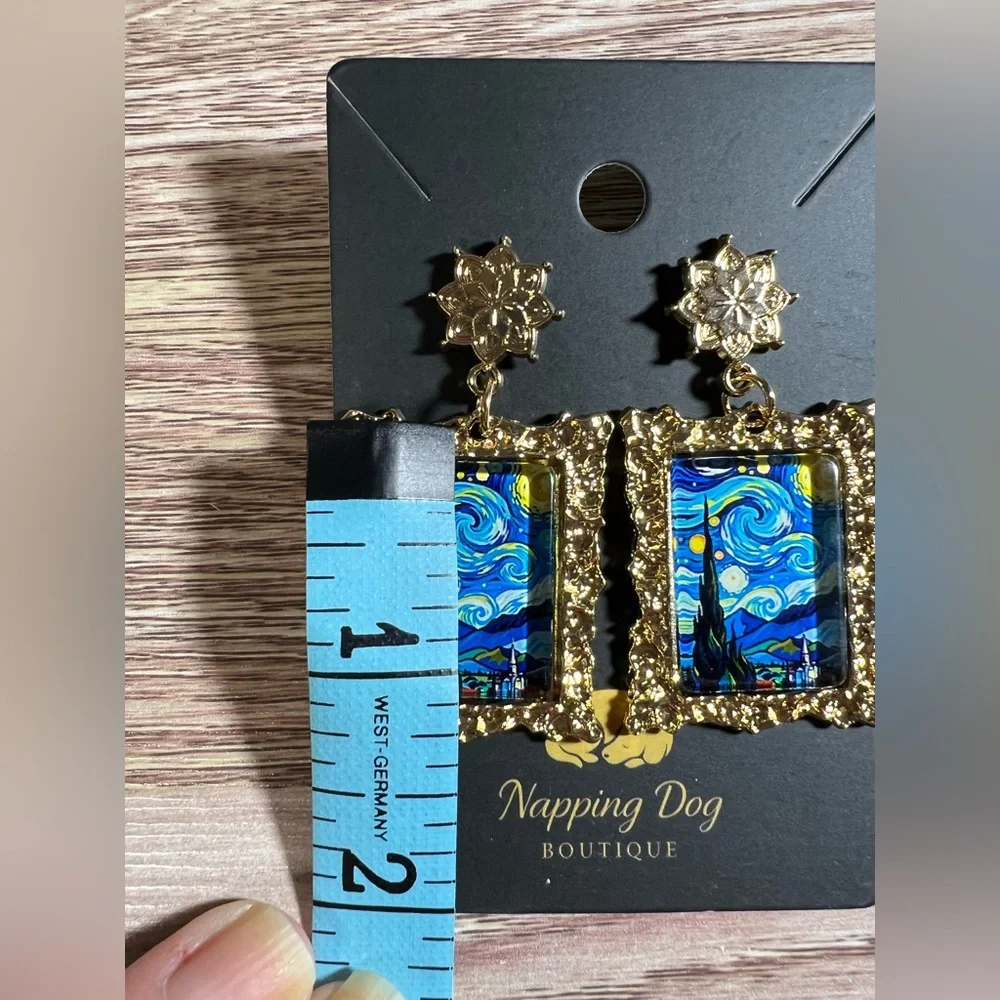 Artist-Inspired Portrait Drop Earrings - Picture 4 of 5